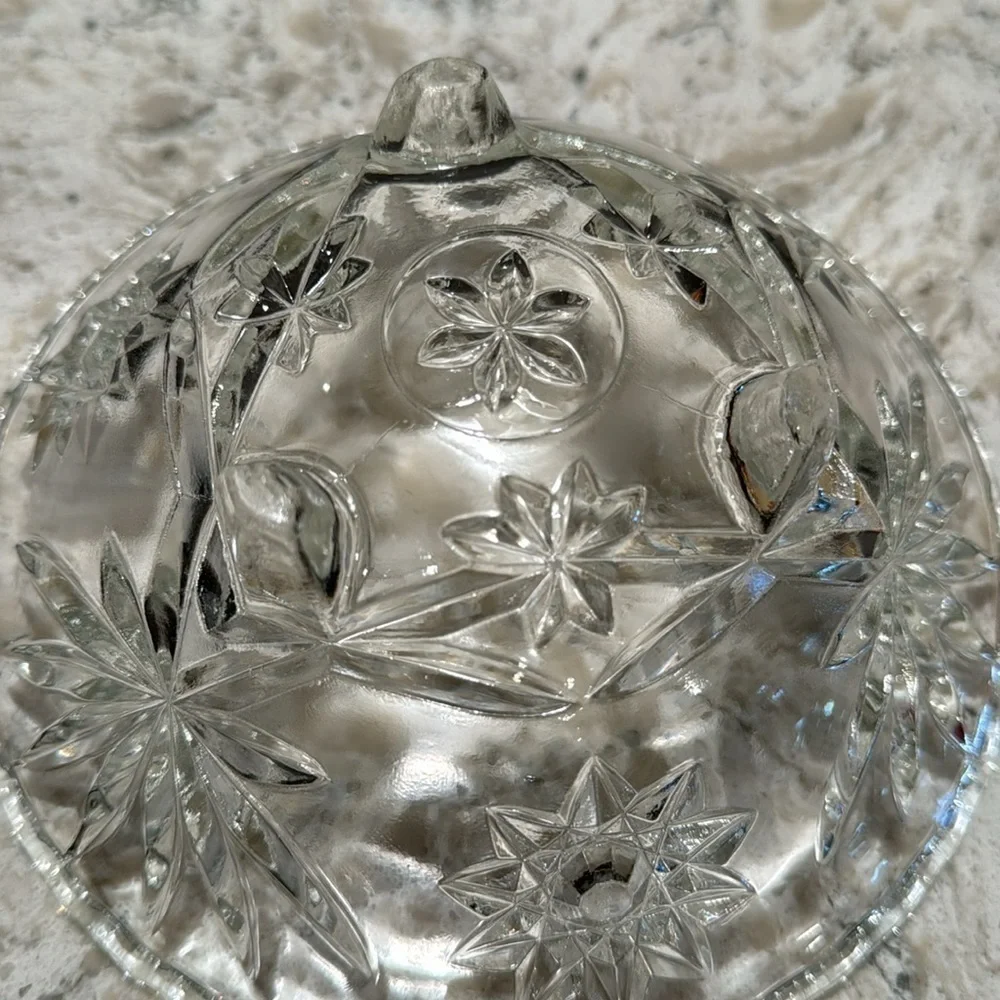 VINTAGE 1960’s~ANCHOR HOCKING~STAR OF DAVID~FOOTED BOWL~VINTAGE CONDITION~G13